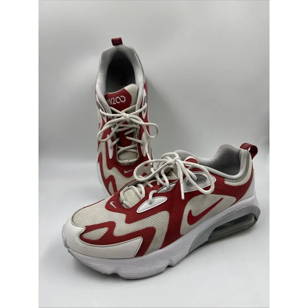 Mens Nike Air Max 200 University Red Fashion Athletic Casual AQ2568 100 Size 9.5